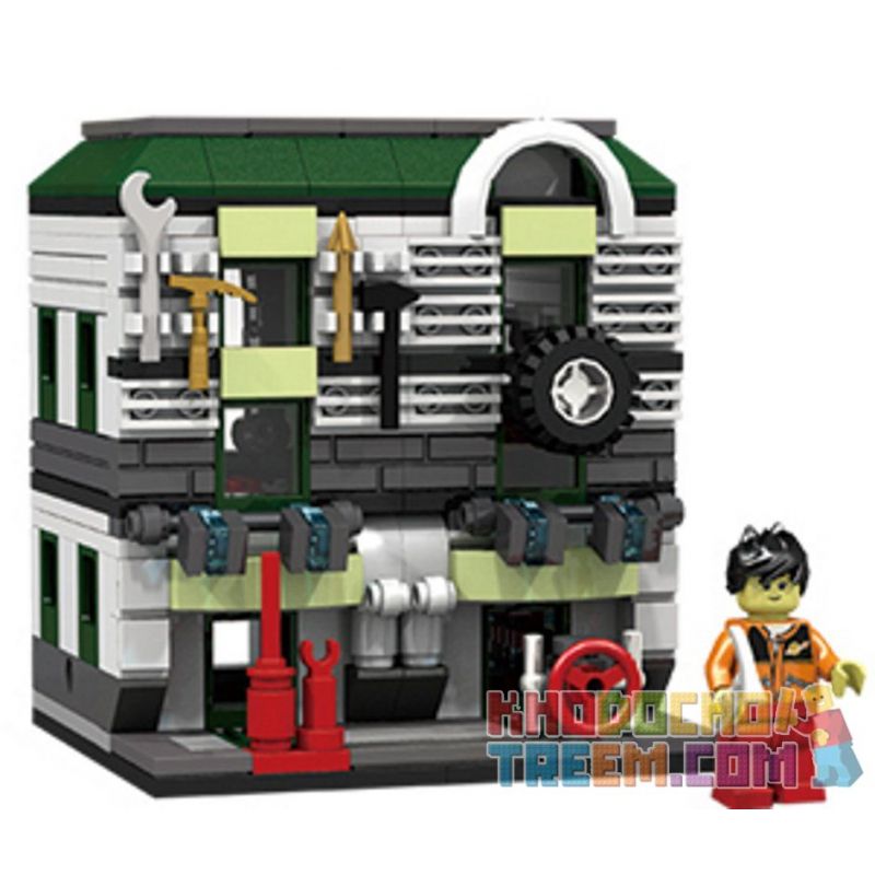 PanlosBrick 657014 Panlos Brick 657014 non Lego GARA Ô TÔ bộ đồ chơi xếp lắp ráp ghép mô hình Mini Modular STREETSCAPE Đường Phố Thu Nhỏ 310 khối
