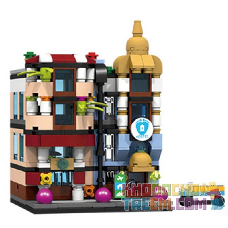 PanlosBrick 657016 Panlos Brick 657016 non Lego NHÀ TRỌ bộ đồ chơi xếp lắp ráp ghép mô hình Mini Modular STREETSCAPE Đường Phố Thu Nhỏ 310 khối