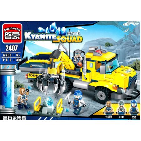Enlighten 2407 Qman 2407 non  XE CẦN CẨU KYANITE bộ đồ chơi xếp lắp ráp ghép mô hình Kyanite Squad KYANITE SQUAD KYANITE TRANSPORTER Đội Khai Khoáng 309 khối