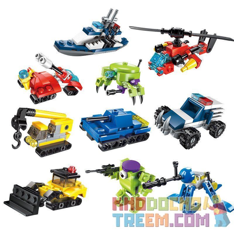 Enlighten 2101 Qman 2101 non Lego 10 ĐỘI DI ĐỘNG SIÊU BIẾN THỂ bộ đồ chơi xếp lắp ráp ghép mô hình Transformers HYPERFUNCTION TACTICAL UNIT Robot Đại Chiến Người Máy Biến Hình 309 khối