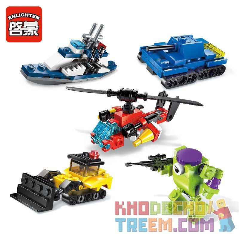 Enlighten 2101 Qman 2101 non  10 ĐỘI DI ĐỘNG SIÊU BIẾN THỂ bộ đồ chơi xếp lắp ráp ghép mô hình Transformers HYPERFUNCTION TACTICAL UNIT Robot Đại Chiến Người Máy Biến Hình 309 khối