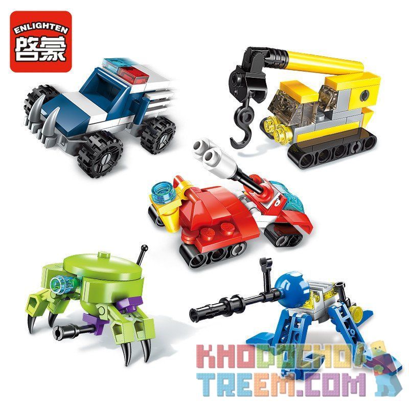 Enlighten 2101 Qman 2101 non  10 ĐỘI DI ĐỘNG SIÊU BIẾN THỂ bộ đồ chơi xếp lắp ráp ghép mô hình Transformers HYPERFUNCTION TACTICAL UNIT Robot Đại Chiến Người Máy Biến Hình 309 khối