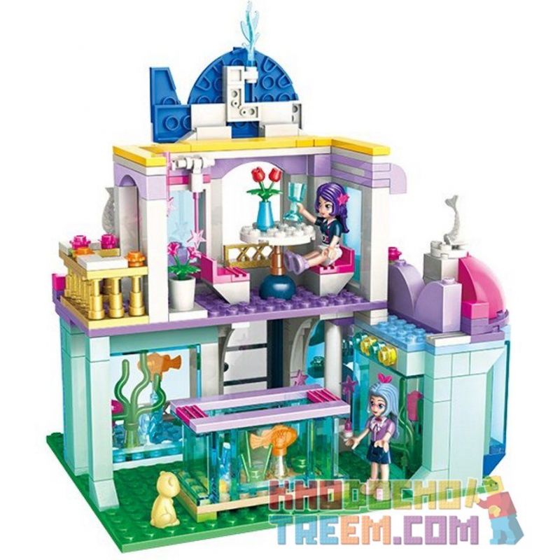 Enlighten 2012 Qman 2012 non  THỦY CUNG CÁ VOI XANH bộ đồ chơi xếp lắp ráp ghép mô hình Cherry Cô Nàng Ngọt Ngào 327 khối