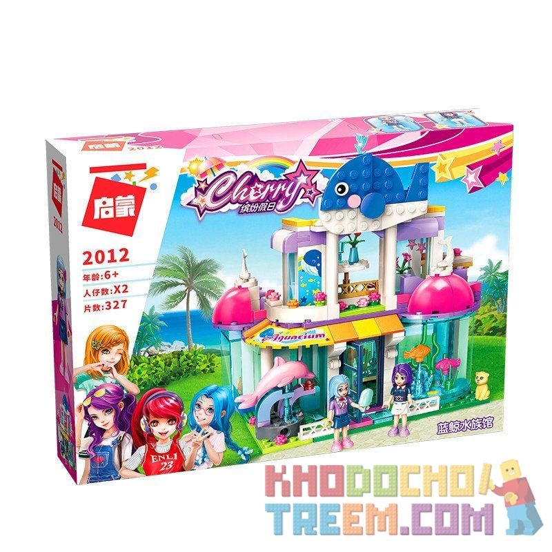 Enlighten 2012 Qman 2012 non  THỦY CUNG CÁ VOI XANH bộ đồ chơi xếp lắp ráp ghép mô hình Cherry Cô Nàng Ngọt Ngào 327 khối