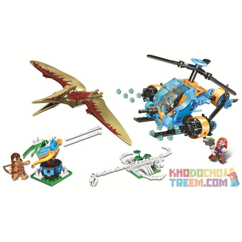 Winner 8049 Xếp hình kiểu Lego JURASSIC WORLD Dinosaur Capture Helicopter Jurassic Warfare Dragon Helicopter Trực Thăng Thám Hiể