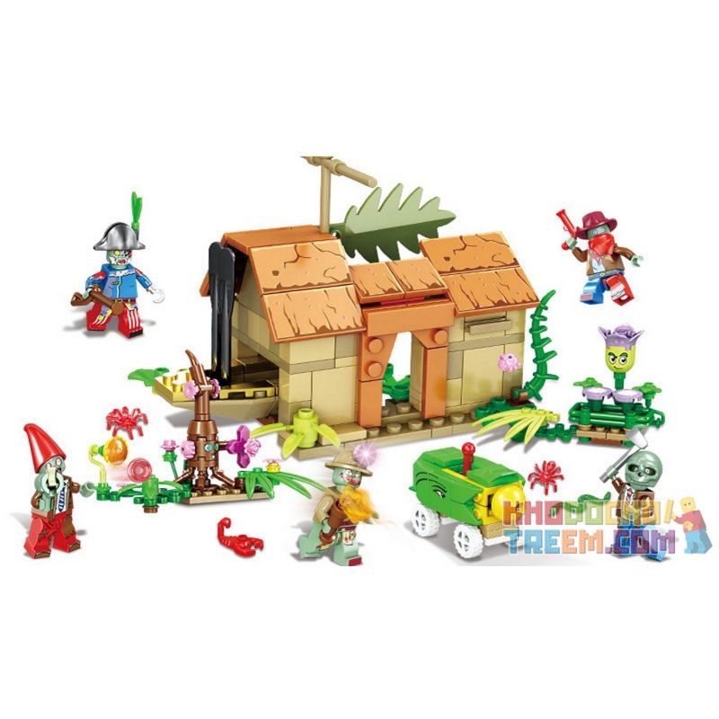 SHENG YUAN SY 1237 non Lego 8 CẢNH NHỎ NHỎ bộ đồ chơi xếp lắp ráp ghép mô hình Plants Vs Zombies PLANTS VS. ZOMBIES Hoa Quả Nổi Giận 307 khối