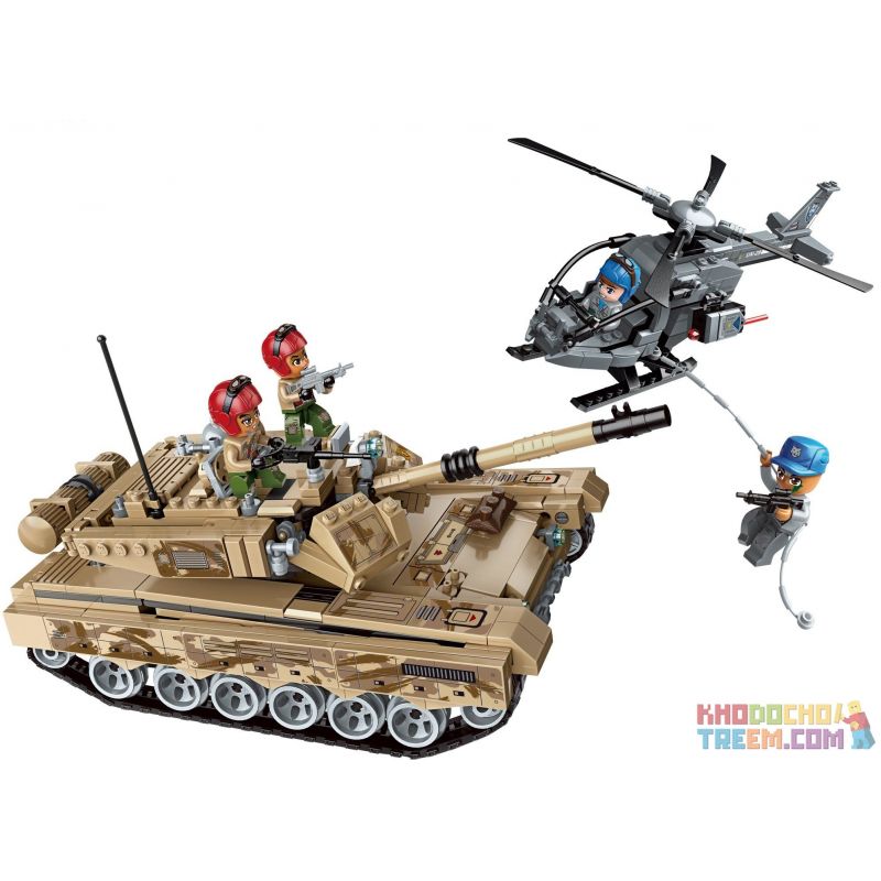 Enlighten 1729 Qman 1729 non Lego XE TĂNG HẠNG NẶNG bộ đồ chơi xếp lắp ráp ghép mô hình Military Army COMBAT ZONES Quân Sự Bộ Đội 712 khối