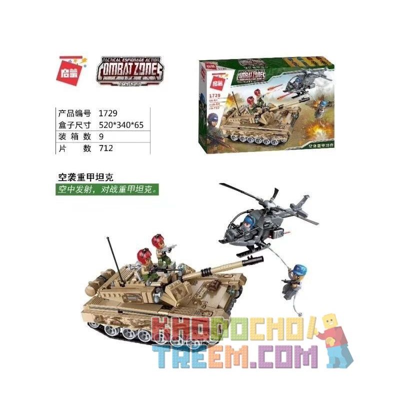 Enlighten 1729 Qman 1729 non  XE TĂNG HẠNG NẶNG bộ đồ chơi xếp lắp ráp ghép mô hình Military Army COMBAT ZONES Quân Sự Bộ Đội 712 khối