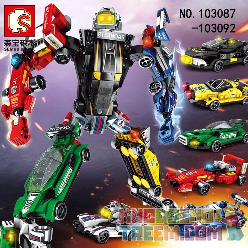 LIMO TOY KB085 SEMBO 103092 103087 103088 103089 103090 103091 non Lego ROBOT XE ĐUA bộ đồ chơi xếp lắp ráp ghép mô hình Transformers MECHA OF STEEL Robot Đại Chiến Người Máy Biến Hình 657 khối