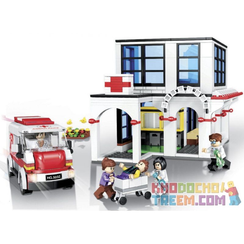 Winner 5032 non Lego TRẠM CỨU HỎA 2 bộ đồ chơi xếp lắp ráp ghép mô hình Rock City Thành Phố Đá 627 khối