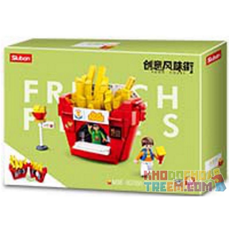 SLUBAN CREATIVE STYLE STREET FOOD M38 non  8 LOẠT MÓN ĂN ĐƯỜNG PHỐ HƯƠNG VỊ SÁNG TẠO bộ đồ chơi xếp lắp ráp ghép mô hình City FOOD COURT Thành Phố 2525 khối