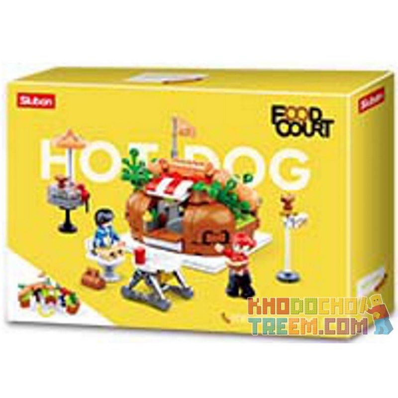 SLUBAN CREATIVE STYLE STREET FOOD M38 non  8 LOẠT MÓN ĂN ĐƯỜNG PHỐ HƯƠNG VỊ SÁNG TẠO bộ đồ chơi xếp lắp ráp ghép mô hình City FOOD COURT Thành Phố 2525 khối