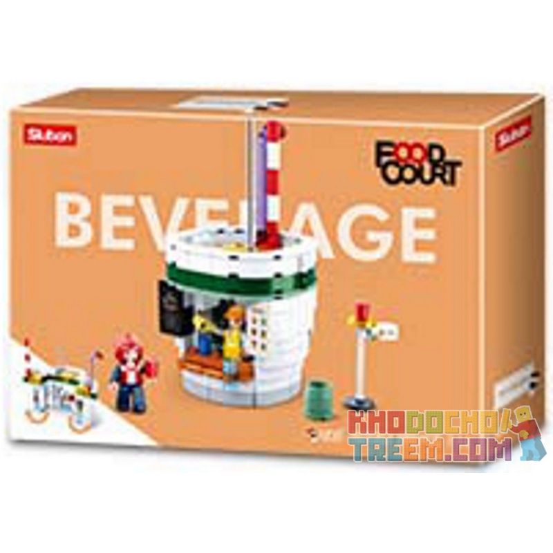 SLUBAN CREATIVE STYLE STREET FOOD M38 non  8 LOẠT MÓN ĂN ĐƯỜNG PHỐ HƯƠNG VỊ SÁNG TẠO bộ đồ chơi xếp lắp ráp ghép mô hình City FOOD COURT Thành Phố 2525 khối