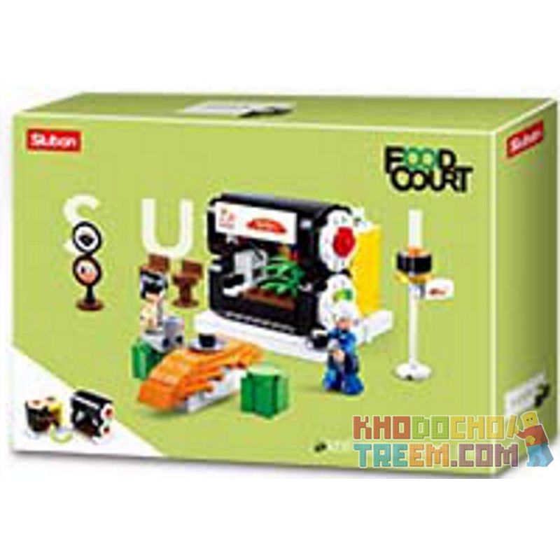 SLUBAN CREATIVE STYLE STREET FOOD M38 non  8 LOẠT MÓN ĂN ĐƯỜNG PHỐ HƯƠNG VỊ SÁNG TẠO bộ đồ chơi xếp lắp ráp ghép mô hình City FOOD COURT Thành Phố 2525 khối