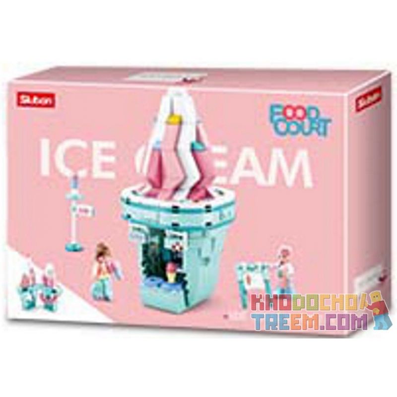 SLUBAN CREATIVE STYLE STREET FOOD M38 non  8 LOẠT MÓN ĂN ĐƯỜNG PHỐ HƯƠNG VỊ SÁNG TẠO bộ đồ chơi xếp lắp ráp ghép mô hình City FOOD COURT Thành Phố 2525 khối