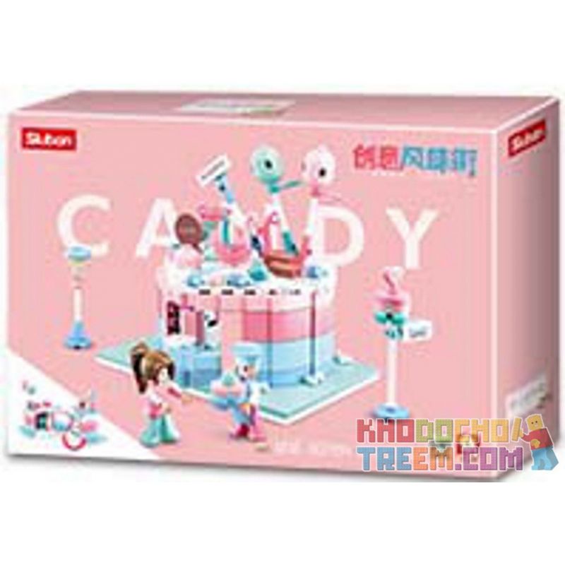 SLUBAN CREATIVE STYLE STREET FOOD M38 non  8 LOẠT MÓN ĂN ĐƯỜNG PHỐ HƯƠNG VỊ SÁNG TẠO bộ đồ chơi xếp lắp ráp ghép mô hình City FOOD COURT Thành Phố 2525 khối