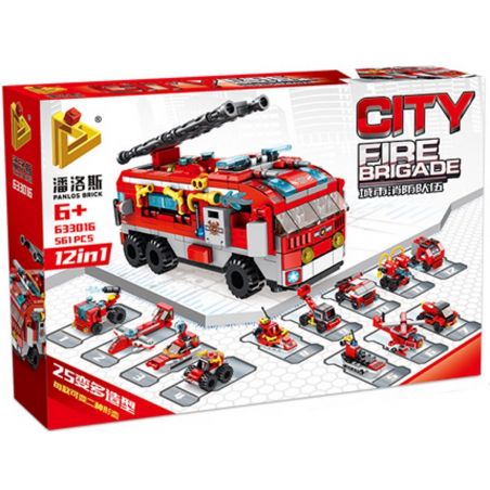 PanlosBrick 633016 Panlos Brick 633016 non  ĐỘI CỨU HỎA THÀNH PHỐ 12 TRONG bộ đồ chơi xếp lắp ráp ghép mô hình City CITY FIRE BRIGADE 561 khối