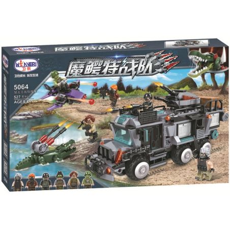 Winner 5064 non  XE CHỈ HUY CHIẾN ĐẤU CỦA RAPTORS bộ đồ chơi xếp lắp ráp ghép mô hình Crocodile Special Forces Cá Sấu Đặc Nhiệm 527 khối