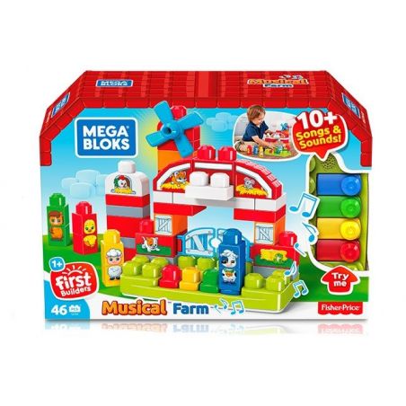  Mega Bloks Mega Bloks GCT50 Musical Farm Preschool Xếp hình Xếp Hình Trường Mầm Non Âm Nhạc 46 khối