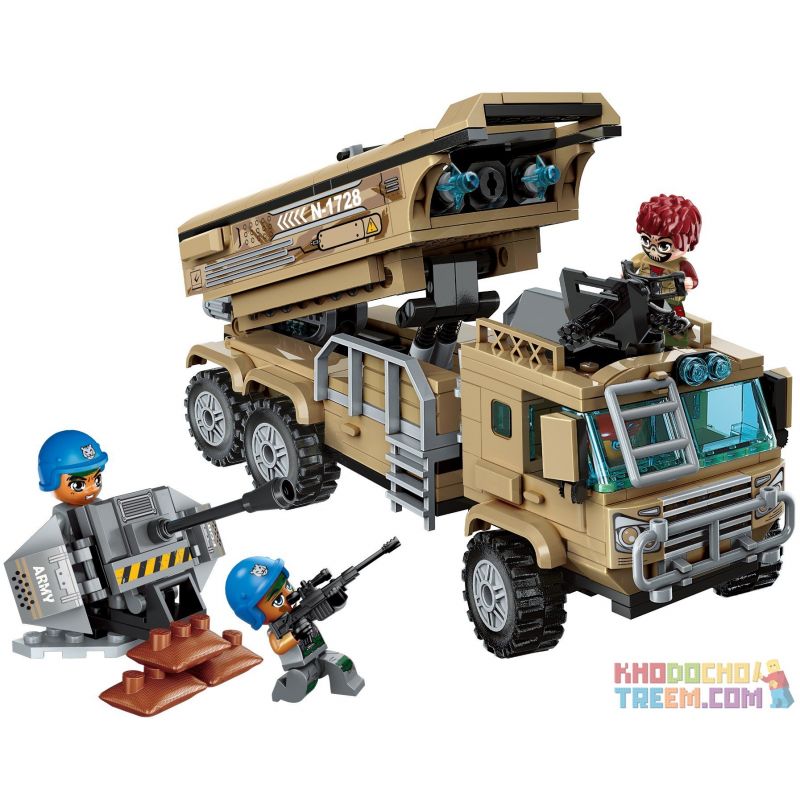 Enlighten 1728 Qman 1728 non Lego XE CHỐNG TÊN LỬA bộ đồ chơi xếp lắp ráp ghép mô hình Military Army COMBAT ZONES Quân Sự Bộ Đội 409 khối