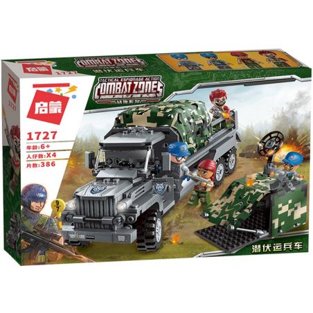 Enlighten 1727 Qman 1727 non  NHÂN VIÊN VẬN CHUYỂN ẨN NẤP bộ đồ chơi xếp lắp ráp ghép mô hình Military Army COMBAT ZONES Quân Sự Bộ Đội 386 khối