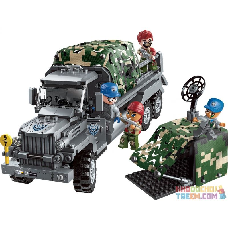 Enlighten 1727 Qman 1727 non Lego NHÂN VIÊN VẬN CHUYỂN ẨN NẤP bộ đồ chơi xếp lắp ráp ghép mô hình Military Army COMBAT ZONES Quân Sự Bộ Đội 386 khối