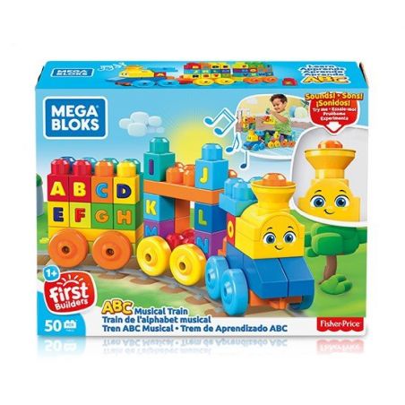  Mega Bloks Mega Bloks FWK22 The Alphabet Train, Multicolored Xếp hình Xếp Hình Tàu Hỏa Bảng Chữ Cái, Nhiều Màu 50 khối