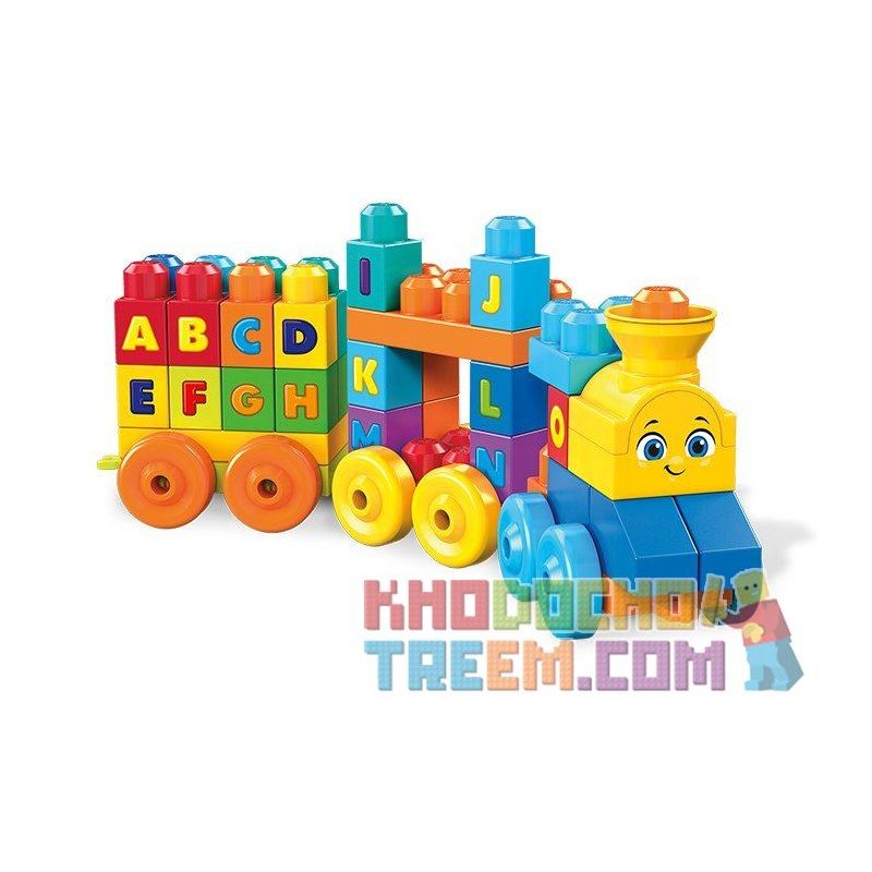  Mega Bloks Mega Bloks FWK22 The Alphabet Train, Multicolored Xếp hình Xếp Hình Tàu Hỏa Bảng Chữ Cái, Nhiều Màu 50 khối