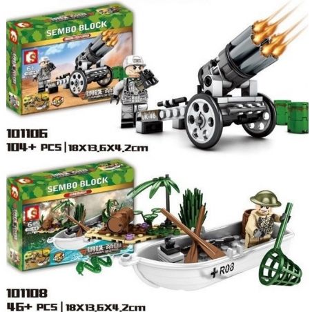SEMBO WEKKI VIGGI 101105 101106 101107 101108 non  4 CẢNH NHỎ CỦA THẾ CHIẾN II bộ đồ chơi xếp lắp ráp ghép mô hình World War Ii EMPIRES OF STEEL Chiến Tranh Thế Giới Thứ 2 335 khối