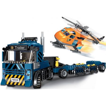 Winner 5024 non  TRAILER TRAILER TRỰC THĂNG bộ đồ chơi xếp lắp ráp ghép mô hình Rock City Thành Phố Đá 320 khối