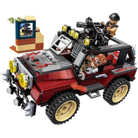 Enlighten 3203 Qman 3203 non  BẮN TỈA TRÊN XE JEEP bộ đồ chơi xếp lắp ráp ghép mô hình Thunder Mission THUNDERMISSION Nhiệm Vụ Sấm Sét 307 khối