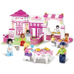 SLUBAN M38-B0150 B0150 0150 M38B0150 38-B0150 Xếp hình kiểu Lego GIRL'S DREAM Dolphin Bay Pink Dream Romantic Restaurant Nhà Hàng Lãng Mạn 306 khối