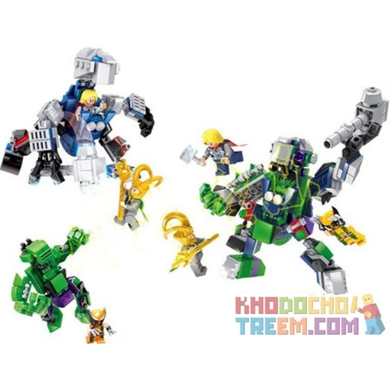 SHENG YUAN SY SY517A 517A SY517B 517B 517 SY517 non Lego MÁY BAY CHIẾN ĐẤU THOR HULK NGƯỜI KẾT HỢP bộ đồ chơi xếp lắp ráp ghép mô hình Super Heroes THOR ROBOT、HULK Siêu Nhân Anh Hùng 306 khối