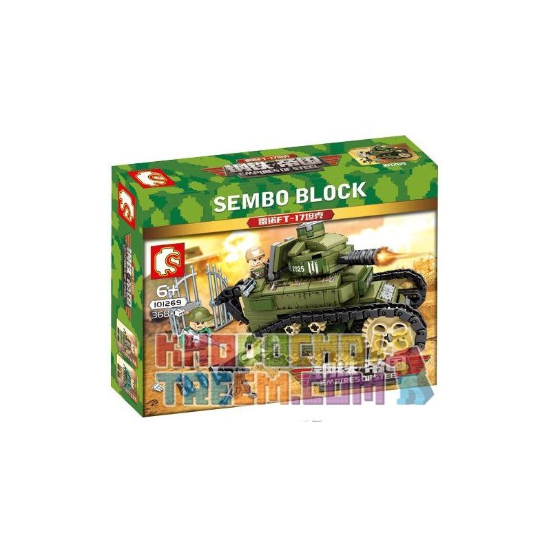 SEMBO 101269 non  XE TĂNG CHIẾN ĐẤU bộ đồ chơi xếp lắp ráp ghép mô hình Empires Of Steel Đế Chế Thép 368 khối