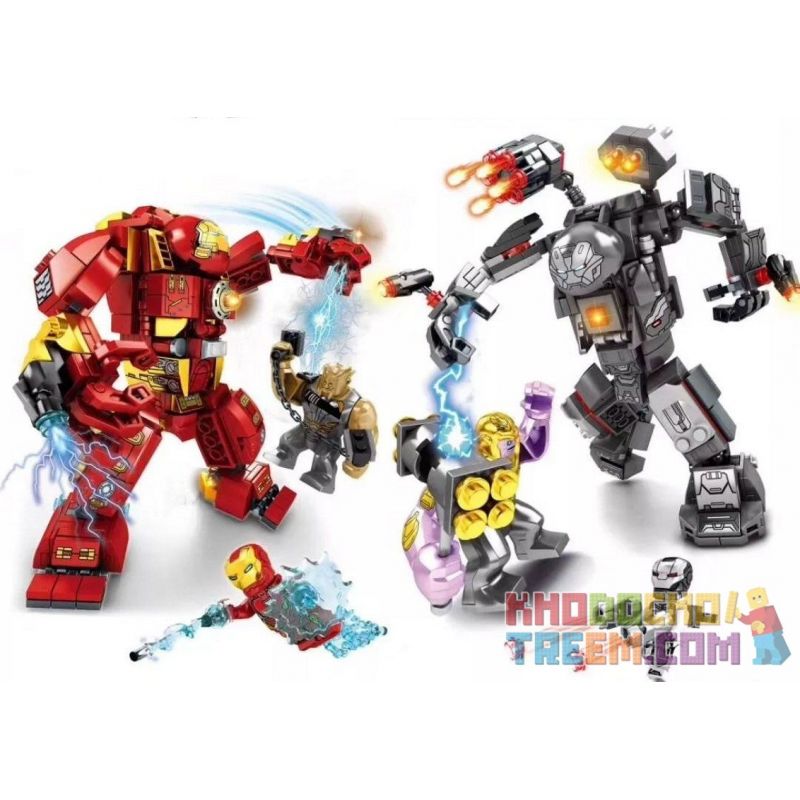 SHENG YUAN SY SY125A 125A 1325 SY1325 SY1325A 1325A SY1325B 1325B non Lego GEARS OF WAR VS THANOS IRON MAN VS. BLACK DWARF 2 bộ đồ chơi xếp lắp ráp ghép mô hình Super Heroes HEROES ASSEMBLE Siêu Nhân Anh Hùng 731 khối