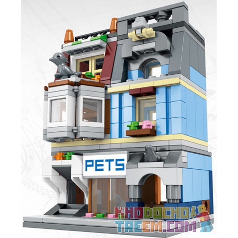 SEMBO WEKKI VIGGI SD6301 6301 non Lego CỬA HÀNG THÚ CƯNG bộ đồ chơi xếp lắp ráp ghép mô hình Modular Buildings SEMBO BLOCK Mô Hình Nhà Cửa 305 khối