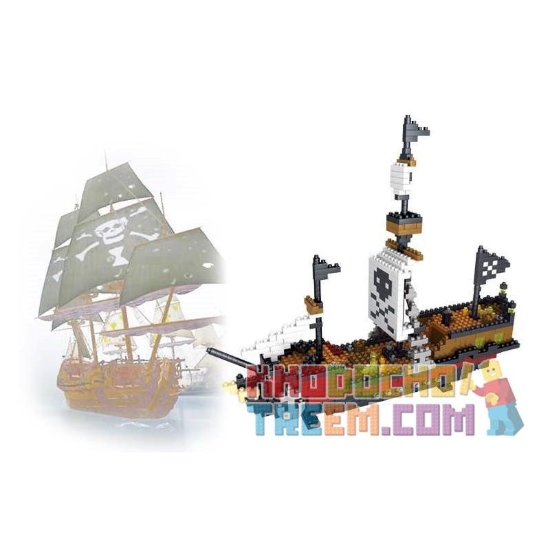 YZ DIAMOND 66505 Xếp hình kiểu Nanoblock ARCHITECTURE Pirate Ship Tàu Cướp Biển 780 khối YZ DIAMOND 66505 Xếp hình kiểu Nanoblock ARCHITECTURE Pirate Ship Tàu Cướp Biển 780 khối