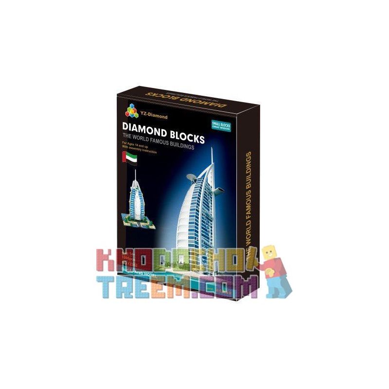 YZ DIAMOND 052 Xếp hình kiểu Nanoblock ARCHITECTURE Burj Al Arab Jumeirah Burj Al Arab Jumeirah 1095 khối