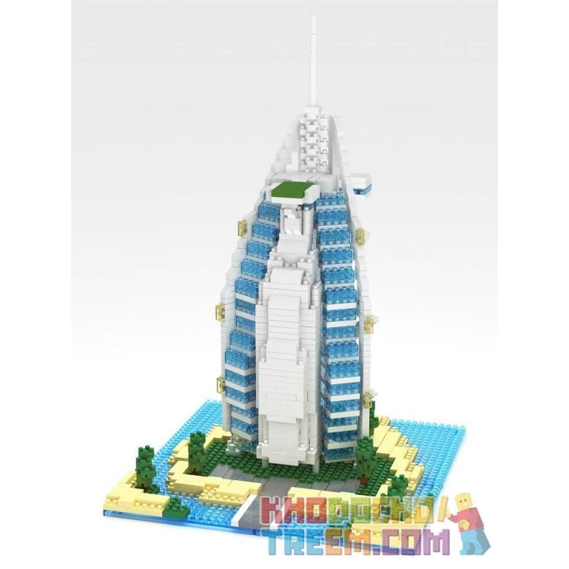 YZ DIAMOND 052 Xếp hình kiểu Nanoblock ARCHITECTURE Burj Al Arab Jumeirah Burj Al Arab Jumeirah 1095 khối