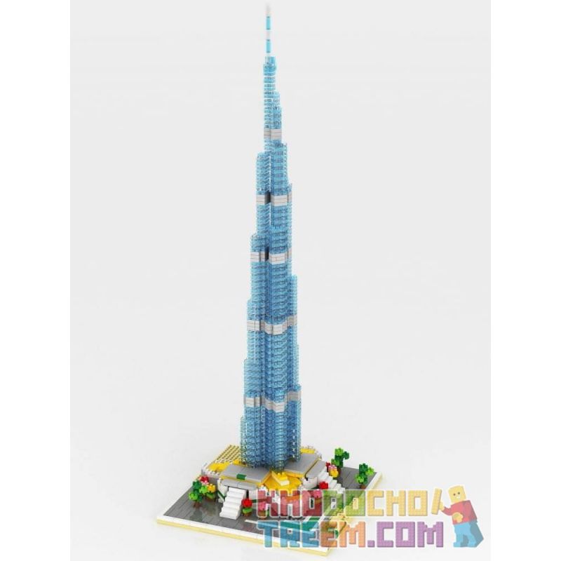 YZ DIAMOND 053 Xếp hình kiểu Nanoblock ARCHITECTURE Burj Khalifa Tower Dubai Tháp Burj Khalifa Dubai 1681 khối
