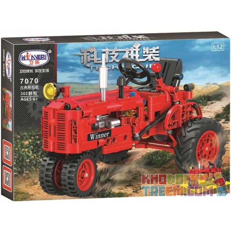 Winner 7070 non  MÁY KÉO CỔ ĐIỂN tỷ lệ 1:12 bộ đồ chơi xếp lắp ráp ghép mô hình  THE CLASSICAL OLD TRACTOR Kỹ Thuật Công Nghệ Cao Mô Hình Phương Tiện 302 khối