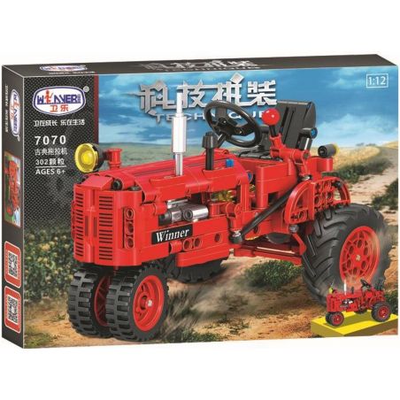 Winner 7070 non  MÁY KÉO CỔ ĐIỂN tỷ lệ 1:12 bộ đồ chơi xếp lắp ráp ghép mô hình  THE CLASSICAL OLD TRACTOR Kỹ Thuật Công Nghệ Cao Mô Hình Phương Tiện 302 khối