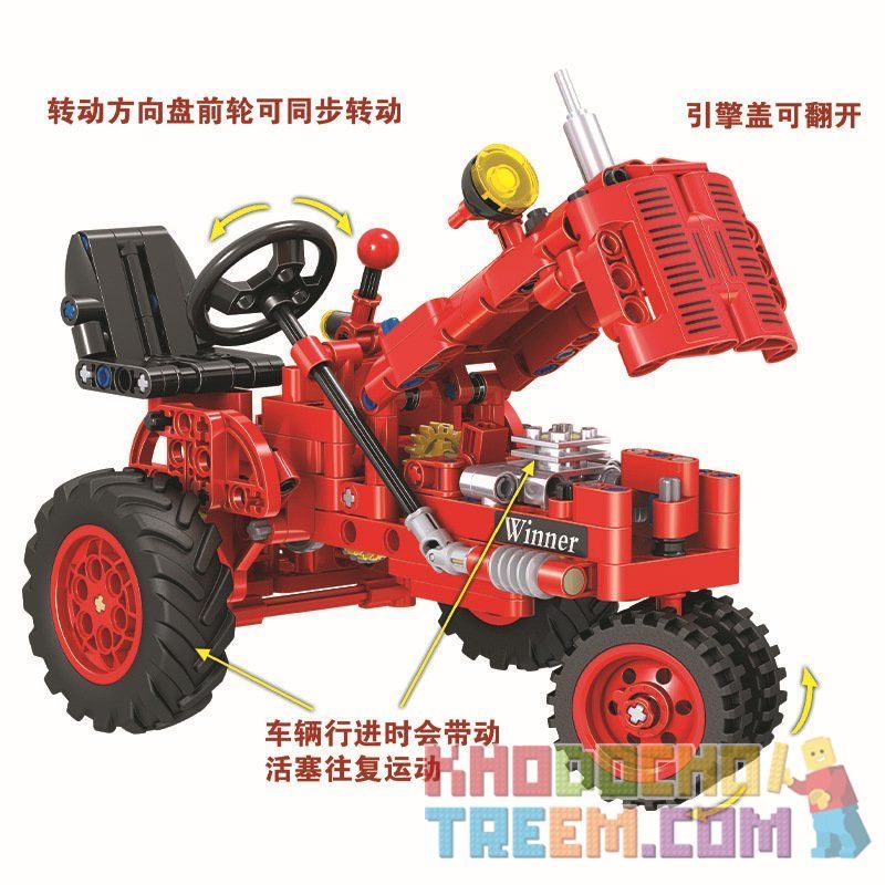 Winner 7070 non  MÁY KÉO CỔ ĐIỂN tỷ lệ 1:12 bộ đồ chơi xếp lắp ráp ghép mô hình  THE CLASSICAL OLD TRACTOR Kỹ Thuật Công Nghệ Cao Mô Hình Phương Tiện 302 khối