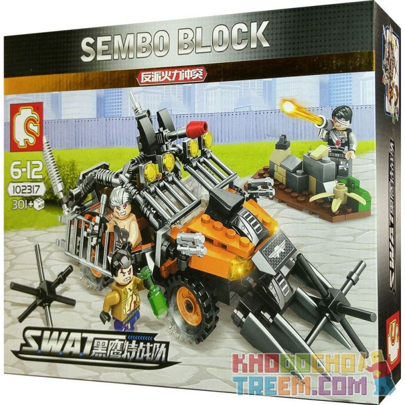SEMBO 102317 non  CUỘC ĐỤNG ĐỘ LỬA CỦA NHÂN VẬT PHẢN DIỆN bộ đồ chơi xếp lắp ráp ghép mô hình Swat Special Force Đặc Nhiệm 301 khối