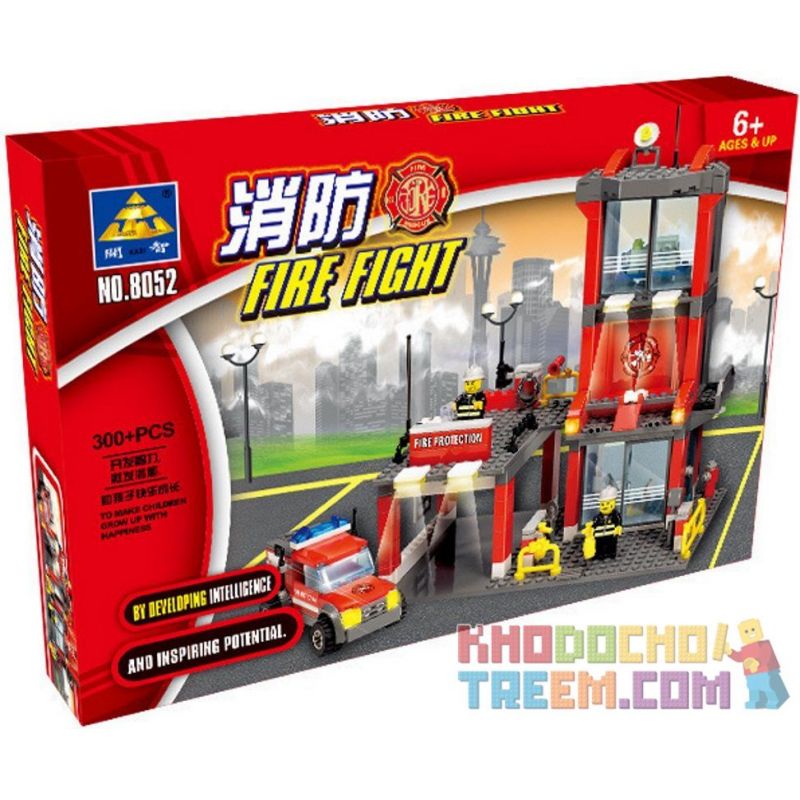 Kazi KY8052 8052 non  CHI NHÁNH LỬA bộ đồ chơi xếp lắp ráp ghép mô hình City FIRE FIGHT Thành Phố 300 khối