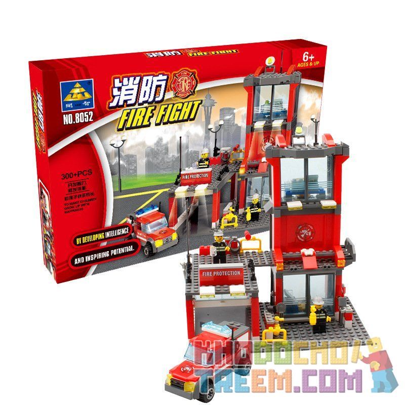 Kazi KY8052 8052 non  CHI NHÁNH LỬA bộ đồ chơi xếp lắp ráp ghép mô hình City FIRE FIGHT Thành Phố 300 khối