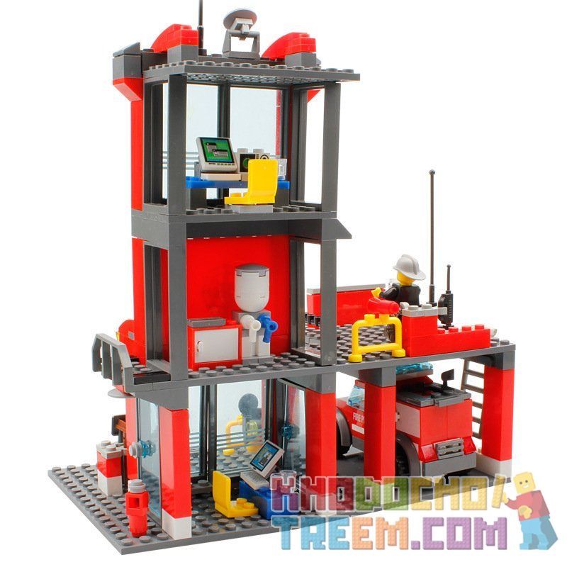 Kazi KY8052 8052 non  CHI NHÁNH LỬA bộ đồ chơi xếp lắp ráp ghép mô hình City FIRE FIGHT Thành Phố 300 khối