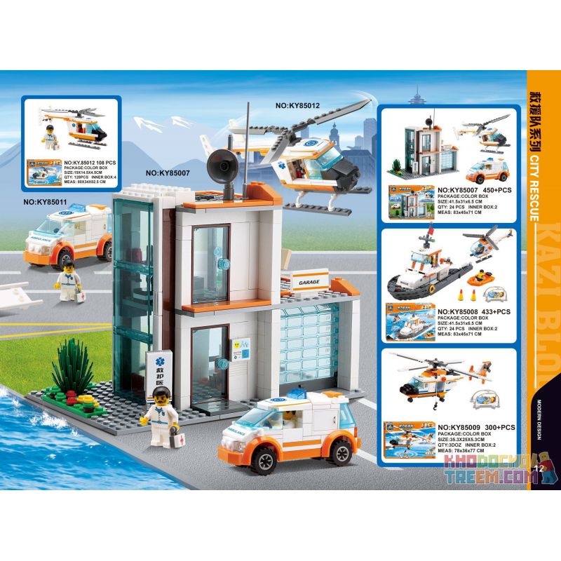 Kazi KY85009 85009 non  MÁY BAY CỨU HỘ bộ đồ chơi xếp lắp ráp ghép mô hình City CITY RESCUE RESCUE AIRPLANE Thành Phố 300 khối