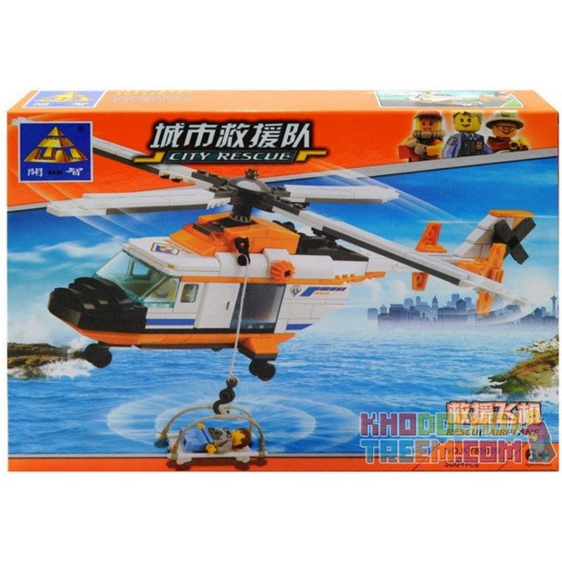 Kazi KY85009 85009 non  MÁY BAY CỨU HỘ bộ đồ chơi xếp lắp ráp ghép mô hình City CITY RESCUE RESCUE AIRPLANE Thành Phố 300 khối