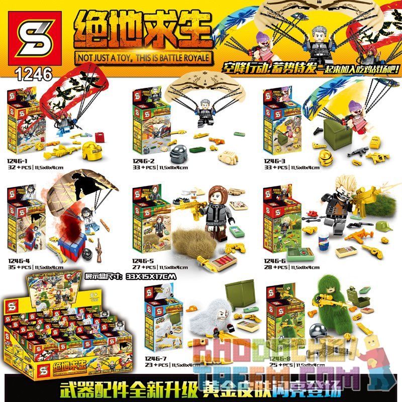 SHENG YUAN SY 1246 non Lego 8 CẢNH NHỎ bộ đồ chơi xếp lắp ráp ghép mô hình Collectable Minifigures Búp Bê Sưu Tầm 236 khối